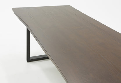 Modrest Leon Modern Umber Wood Live Edge Dining Table