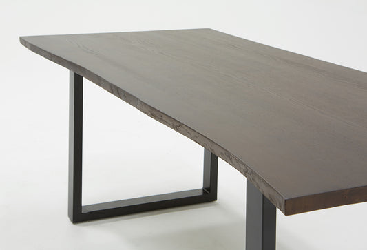 Modrest Leon Modern Umber Wood Live Edge Dining Table