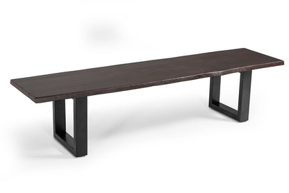 Modrest Leon Modern Umber Wood Live Edge Dining Bench