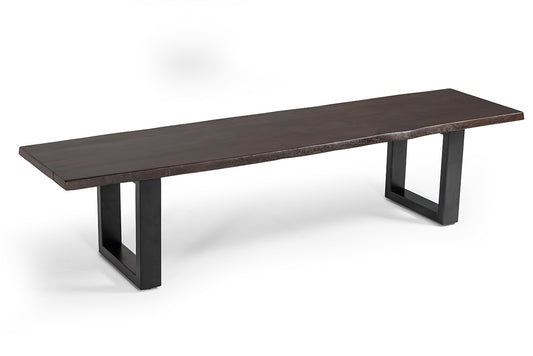 Modrest Leon Modern Umber Wood Live Edge Dining Bench