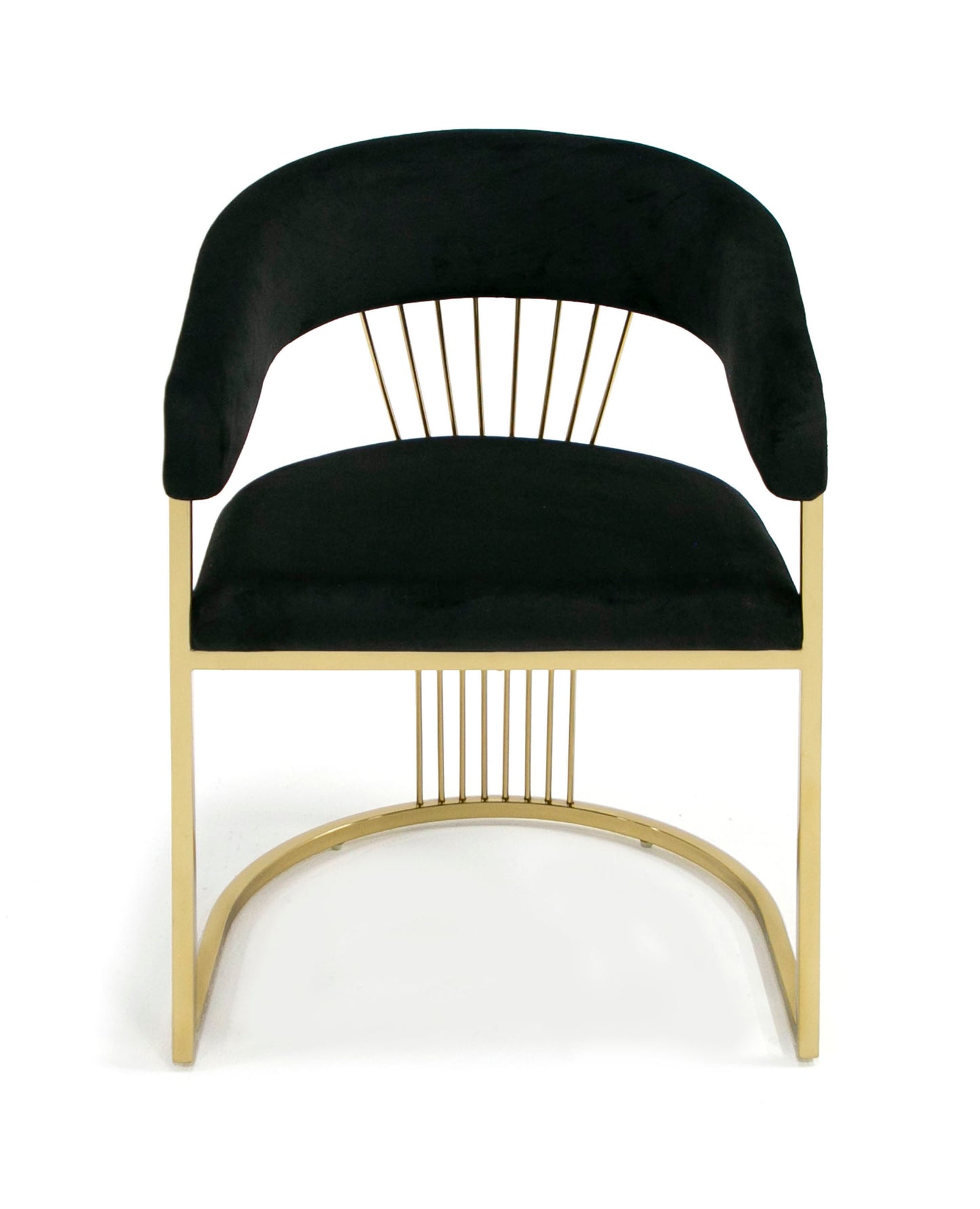 Modrest Linda Modern Black Velvet and Gold Dining Chair