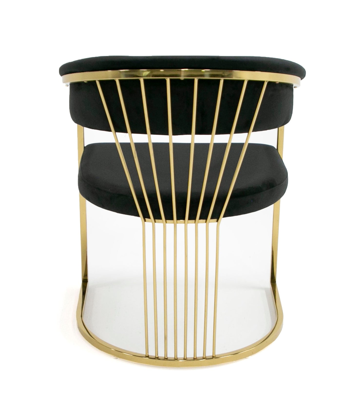 Modrest Linda Modern Black Velvet and Gold Dining Chair