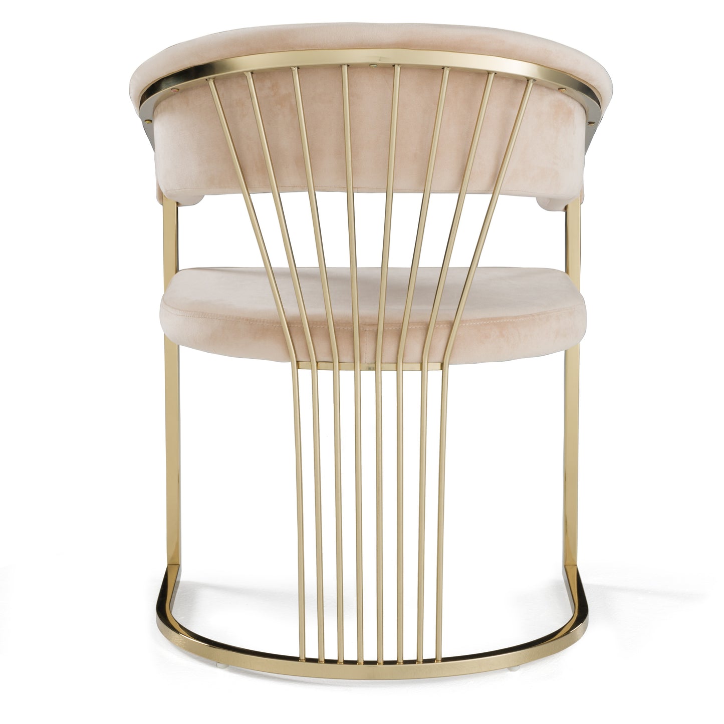 Modrest Linda Modern Beige Velvet and Gold Dining Chair