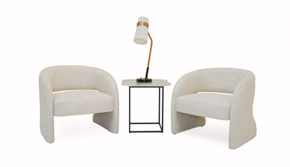 Modrest Luby Modern Cream Fabric Accent Chair