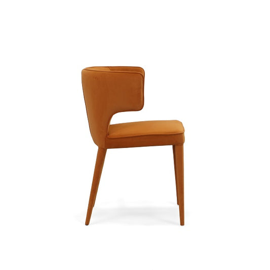 Modrest Lucero Modern Orange Velvet Dining Armchair