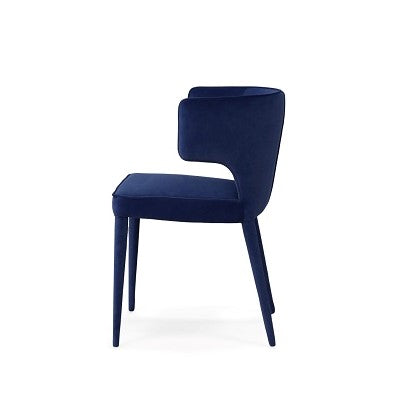 Modrest Lucero Modern Blue Velvet Dining Armchair