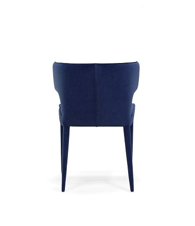 Modrest Lucero Modern Blue Velvet Dining Armchair