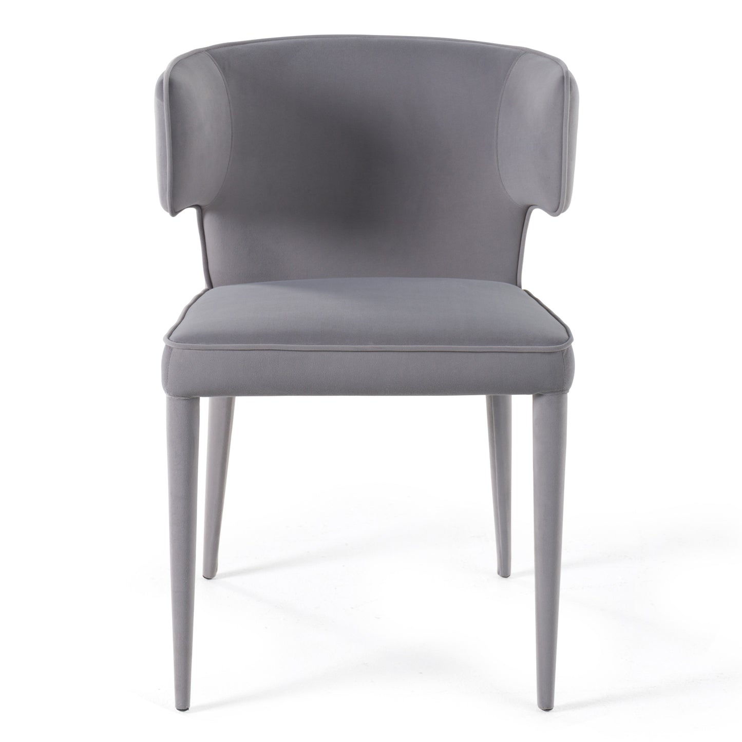Modrest Lucero Modern Grey Velvet Arm Dining Chair