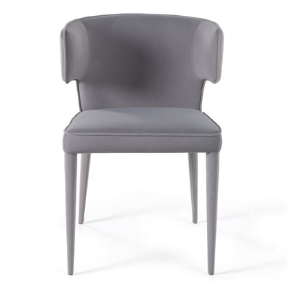 Modrest Lucero Modern Grey Velvet Arm Dining Chair