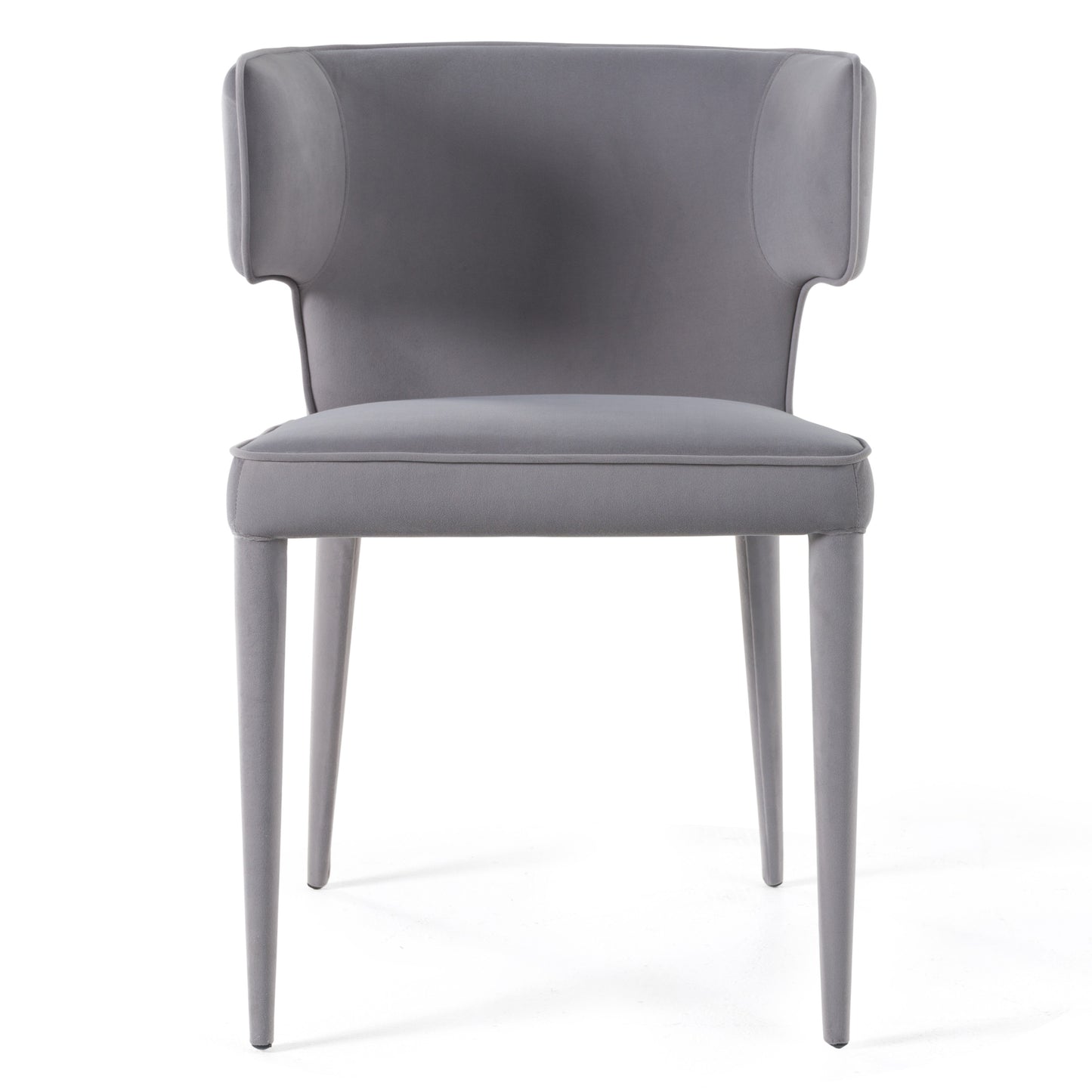 Modrest Lucero Modern Grey Velvet Arm Dining Chair