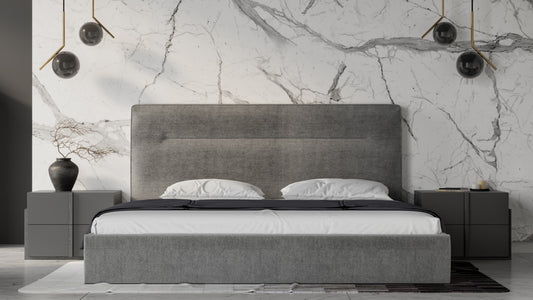 Nova Domus Juliana Italian Modern Dark Grey Upholstered Bed