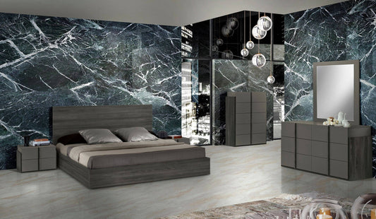 Nova Domus Lucia Italian Modern Matte Grey / Elm Grey Bed