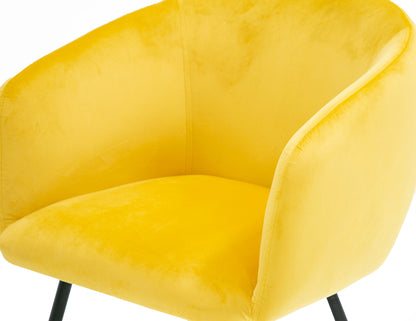 Modrest Luzerne Modern Yellow Velvet Dining Chair
