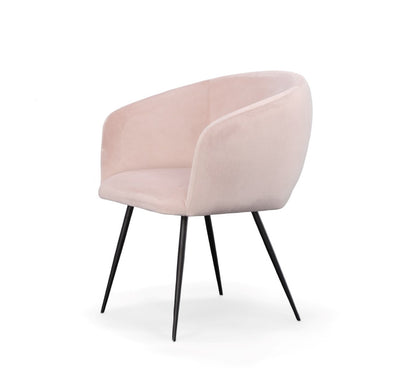 Modrest Luzerne Modern Pink Velvet Dining Chair