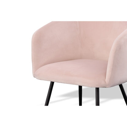 Modrest Luzerne Modern Pink Velvet Dining Chair