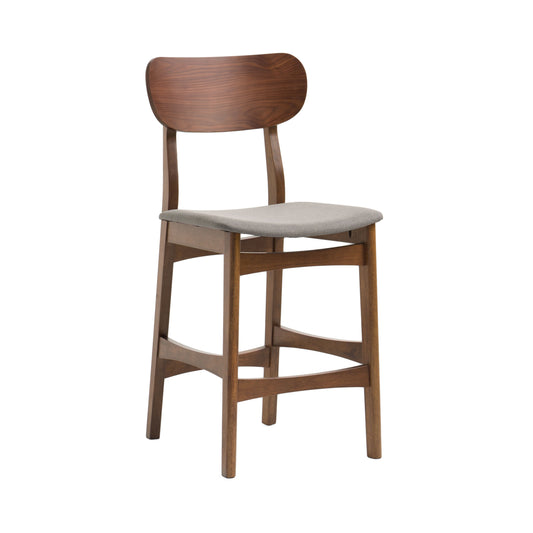 Modrest Lynn Modern Grey and Walnut Counter Chair