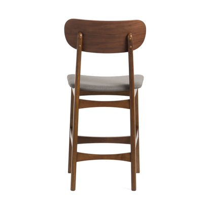 Modrest Lynn Modern Grey and Walnut Counter Chair