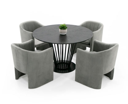 Modrest Conroy Modern Black Round Dining Table