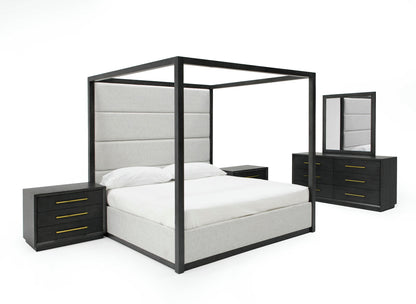 Modrest Manhattan- Contemporary Canopy Grey Queen Bedroom Set