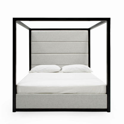 Modrest Manhattan Contemporary Canopy Grey Queen Bed