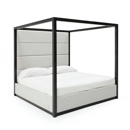 Modrest Manhattan Contemporary Canopy Grey Bed