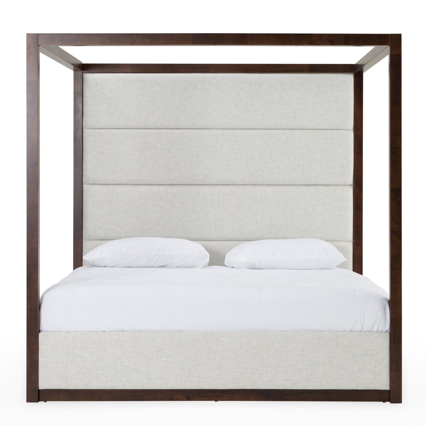 Modrest Manhattan Contemporary Canopy Brown Oak Bed