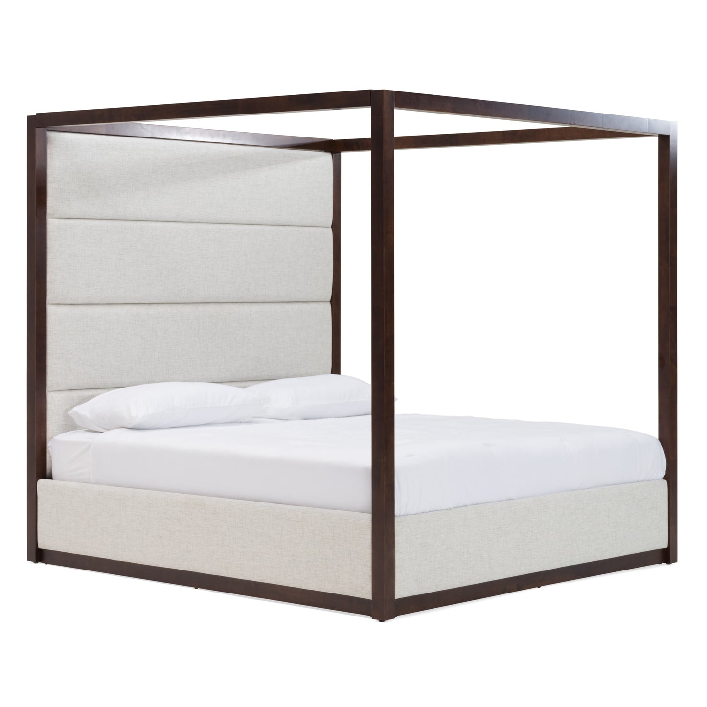 Modrest Manhattan Contemporary Canopy Brown Oak Bed