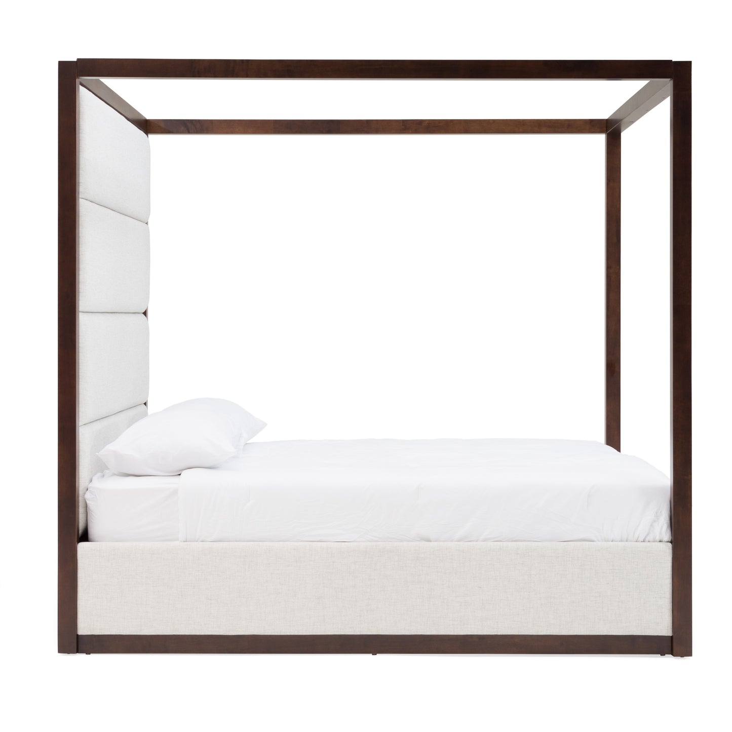 Modrest Manhattan Contemporary Canopy Brown Oak Bed
