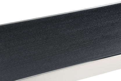 Modrest Manston Modern Black Oak and Stainless Steel Bar Table