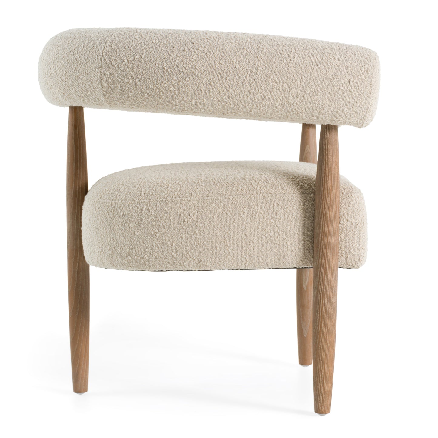 Modrest Marchland Modern Beige Fabric Oak Accent Chair