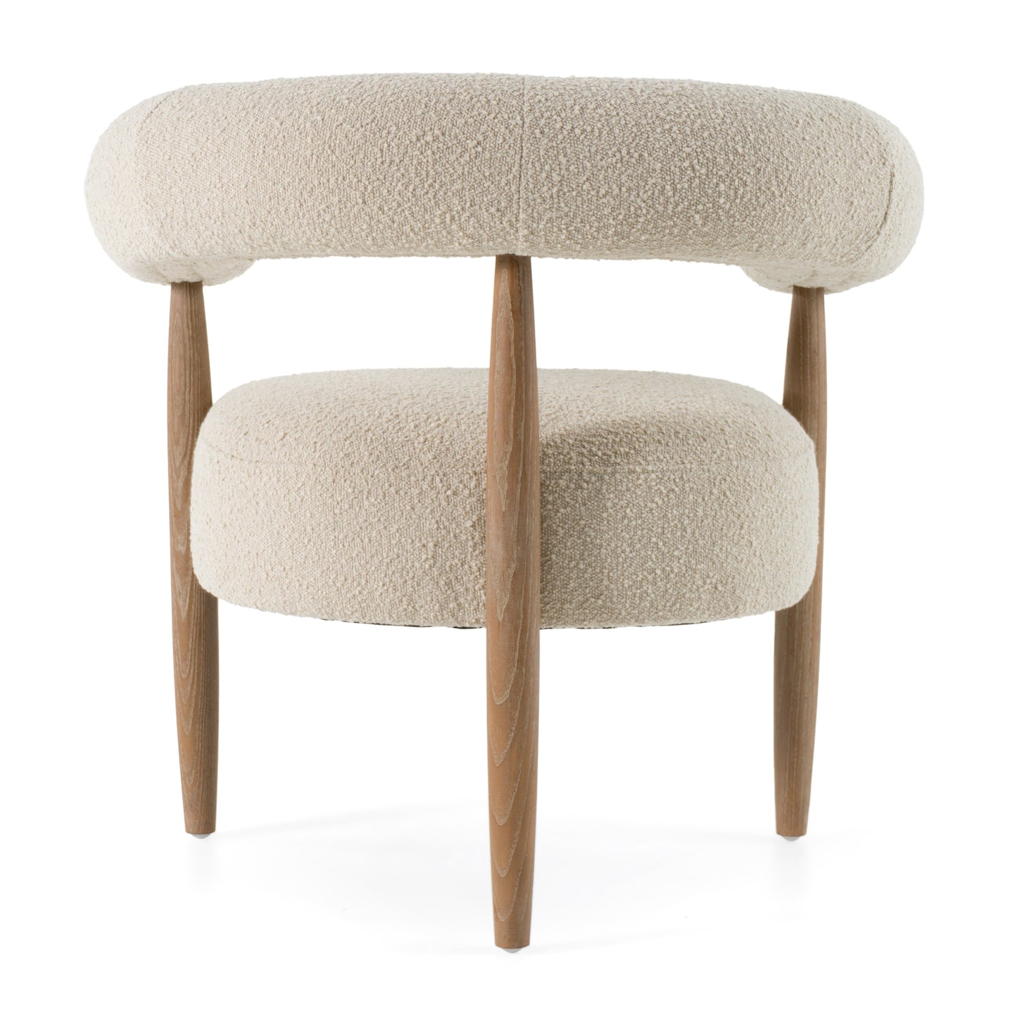Modrest Marchland Modern Beige Fabric Oak Accent Chair