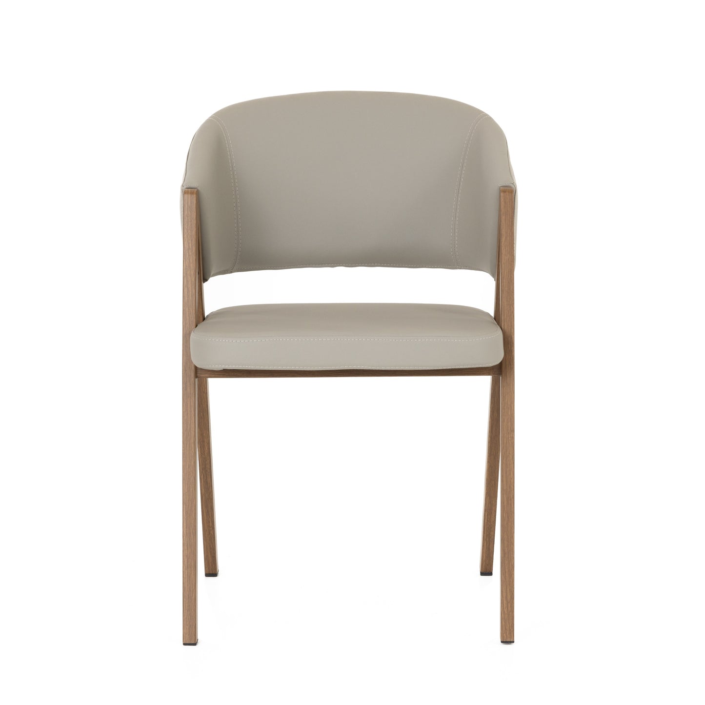 Modrest Marcus Modern Light Grey Vegan Leather Dining Chair