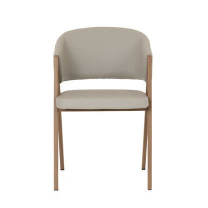 Modrest Marcus Modern Light Grey Vegan Leather Dining Chair