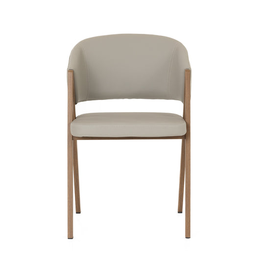 Modrest Marcus Modern Light Grey Vegan Leather Dining Chair
