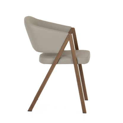 Modrest Marcus Modern Light Grey Vegan Leather Dining Chair