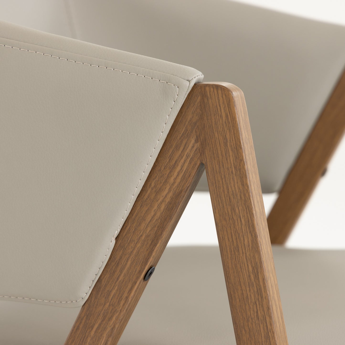 Modrest Marcus Modern Light Grey Vegan Leather Dining Chair