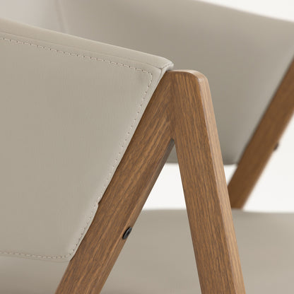 Modrest Marcus Modern Light Grey Vegan Leather Dining Chair