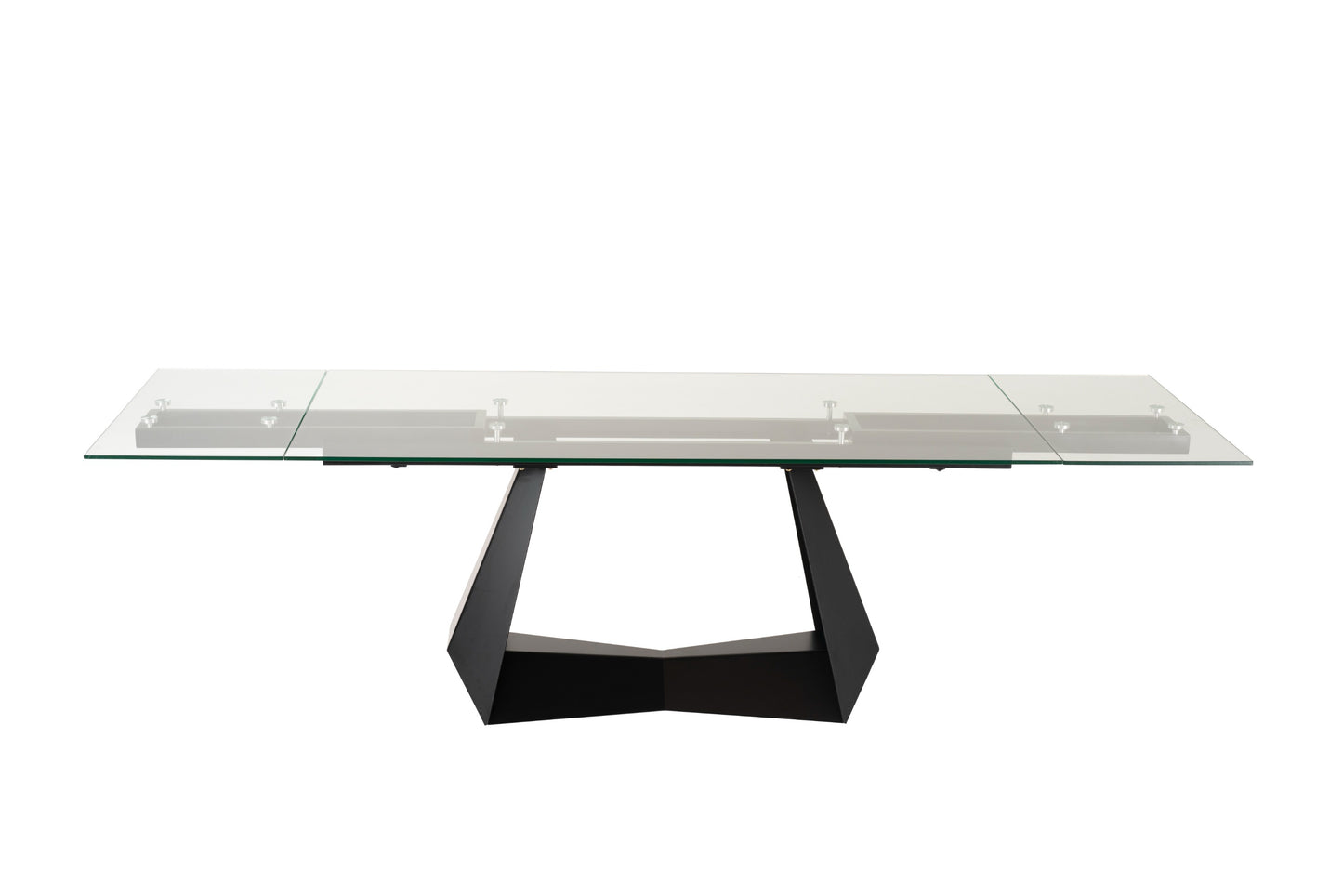 Modrest Maroney Modern Black and Glass Extendable 70.5"/106" Dining Table