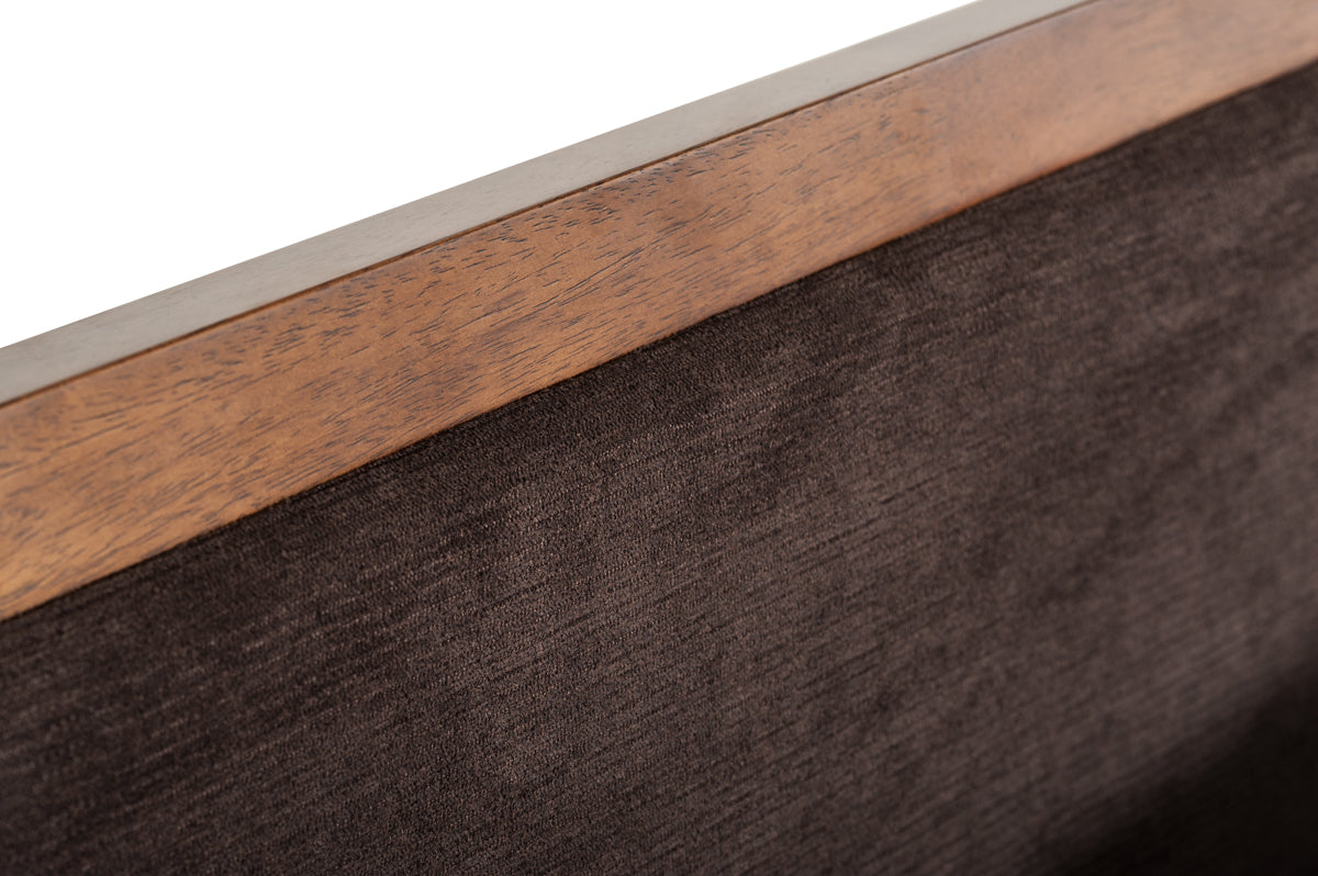 Modrest Marshall Mid-Century Modern Brown Fabric and Walnut Bed