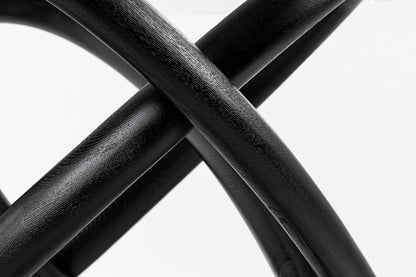 Modrest Mason Round Glass and Black Ash Dining Table