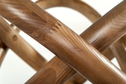 Modrest Mason Modern Round Glass and Walnut Dining Table