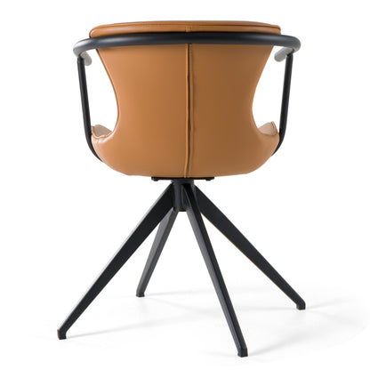 Modrest Maureen Modern Camel and Black Dining Chair