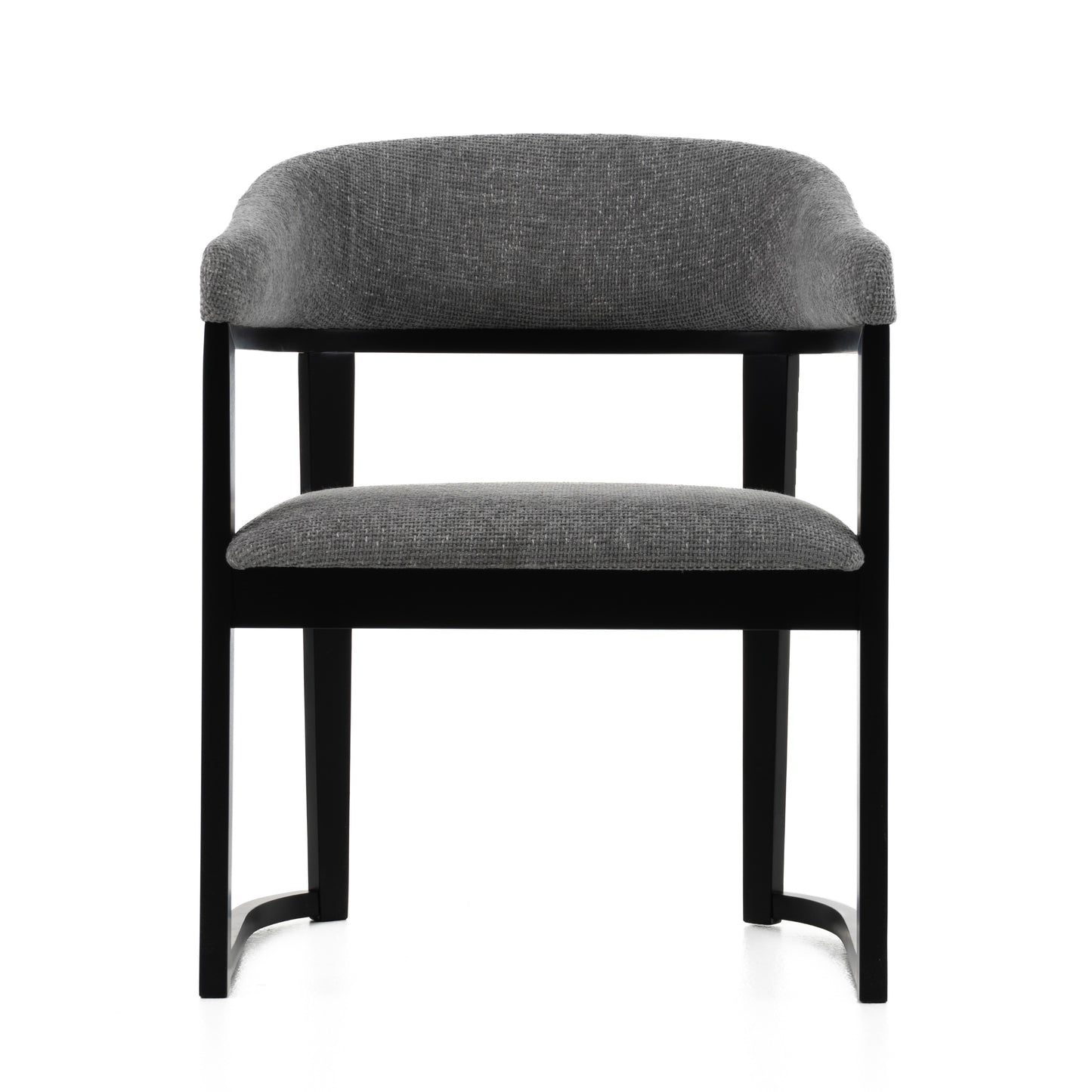 Modrest Maury Modern Grey Fabric Black Dining Chair