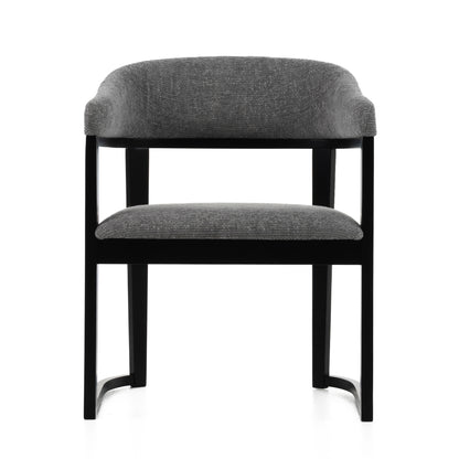 Modrest Maury Modern Grey Fabric Black Dining Chair