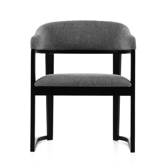 Modrest Maury Modern Grey Fabric Black Dining Chair