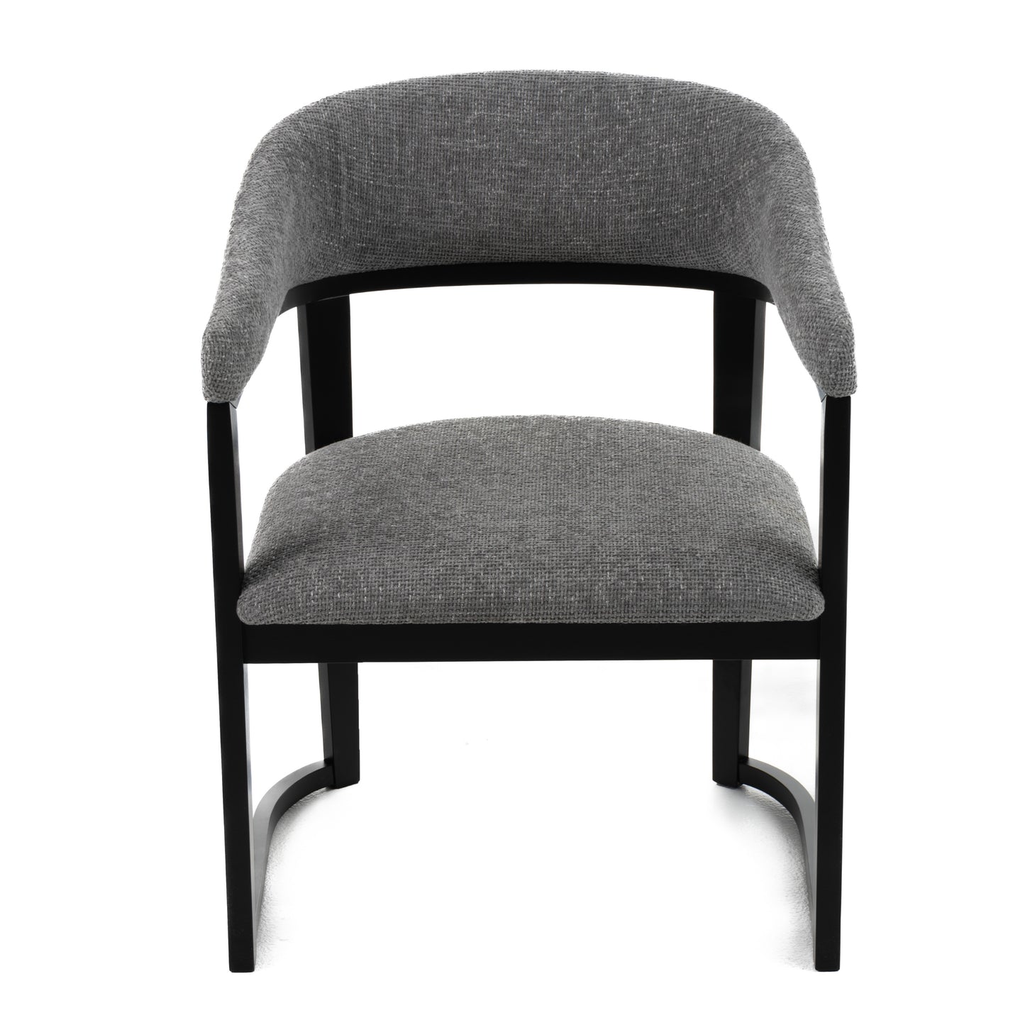 Modrest Maury Modern Grey Fabric Black Dining Chair