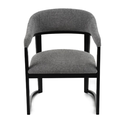 Modrest Maury Modern Grey Fabric Black Dining Chair
