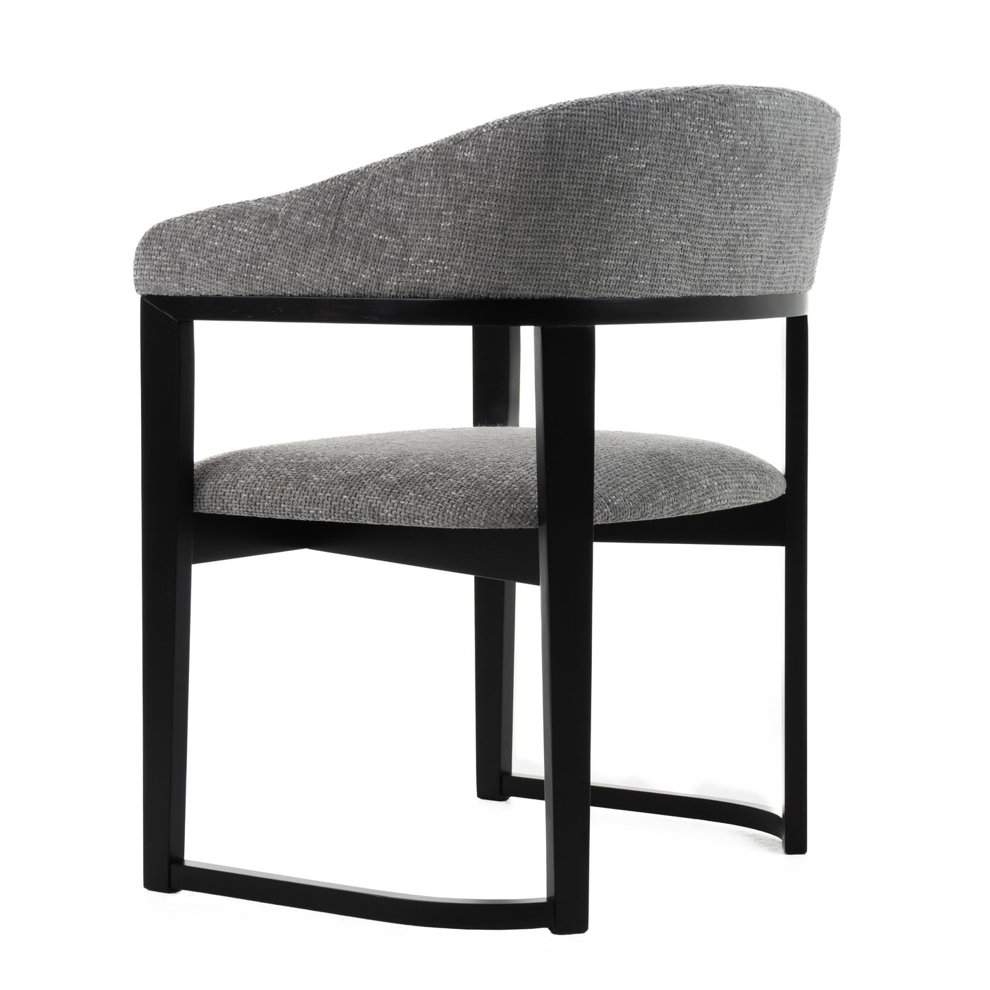 Modrest Maury Modern Grey Fabric Black Dining Chair