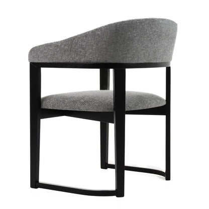 Modrest Maury Modern Grey Fabric Black Dining Chair