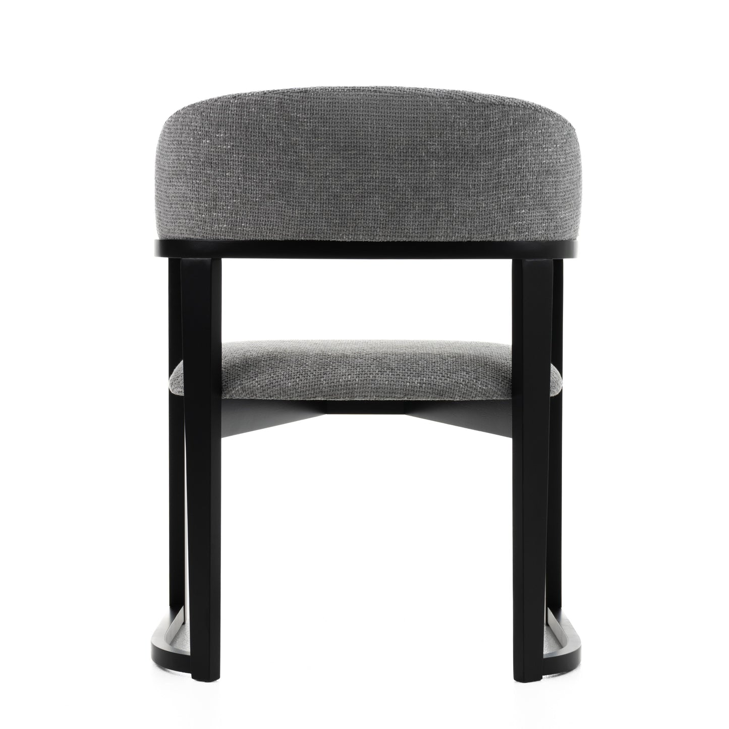 Modrest Maury Modern Grey Fabric Black Dining Chair